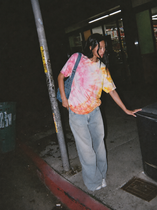PINK AND YELLOW TIE DYE T-SHIRT